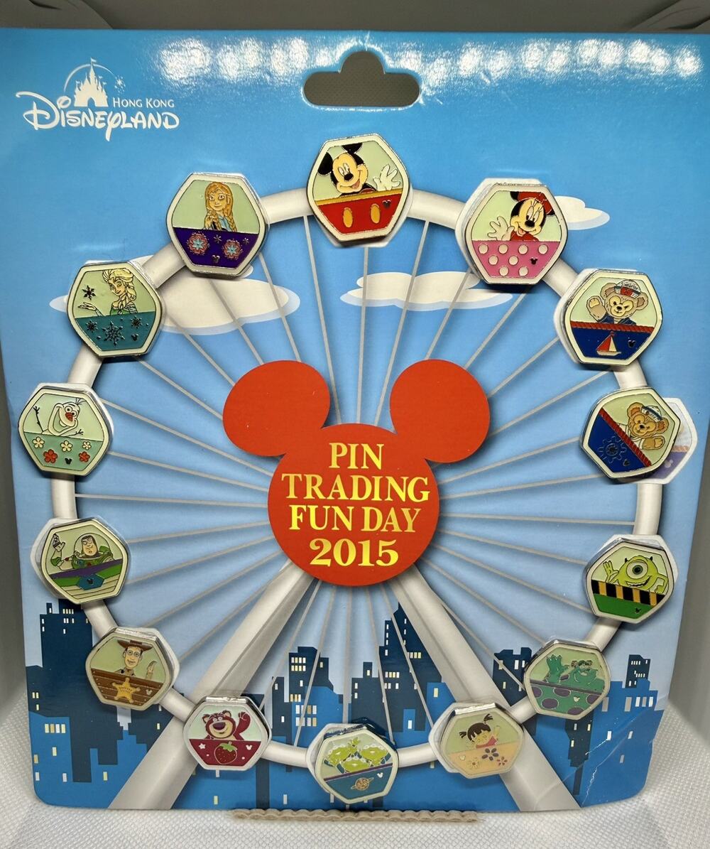 Pin Trading Fun Day 2015 Hong Kong Disney Land Ferris Wheel Set Hidden Mickey
